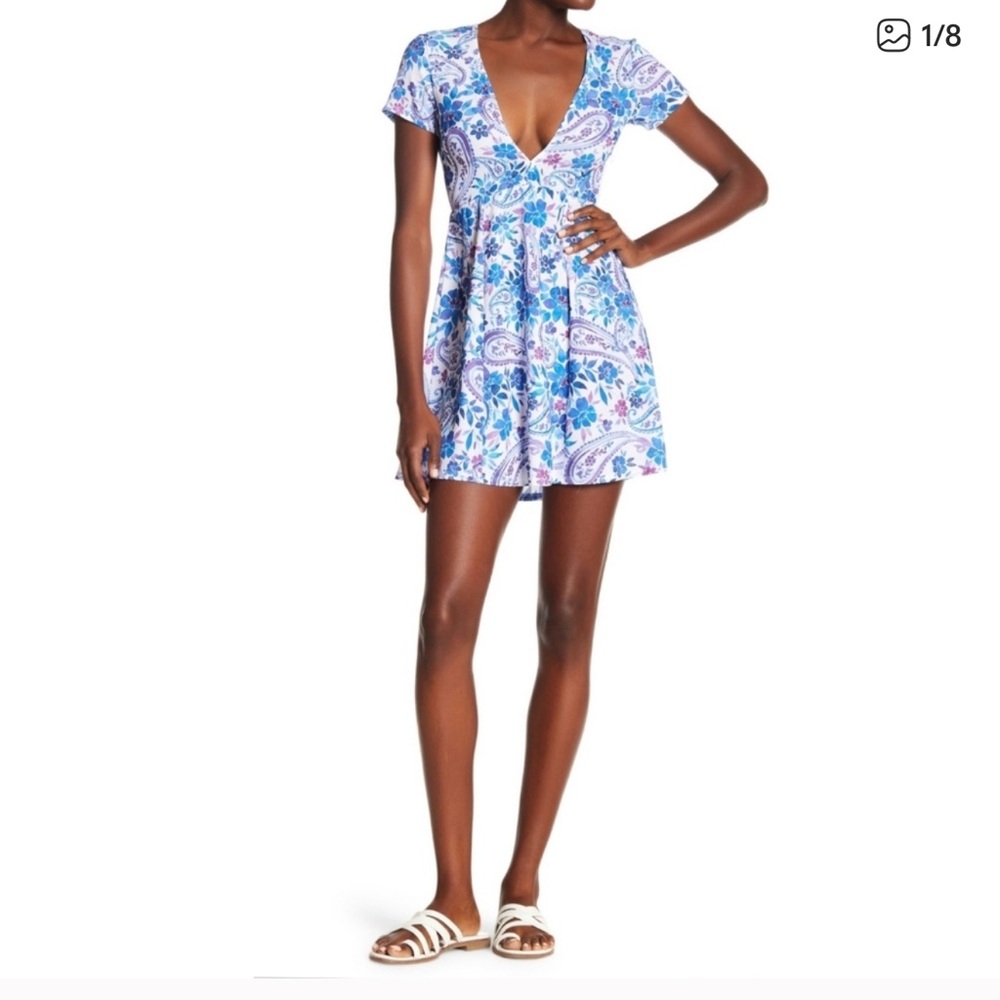 Show Me Your Mumu Ibiza White Floral Mini Dress S